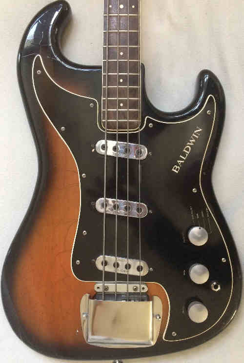 PG 713 - 170: BALDWIN-BURNS 1965 JAZZ BASS - BLK/PARCHMENT/BLK
